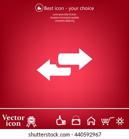 The left and right arrows icon. Arrows symbol.