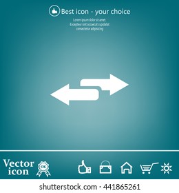 The left and right arrows icon. Arrows symbol.