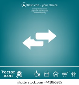 The left and right arrows icon. Arrows symbol.
