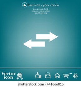 The left and right arrows icon. Arrows symbol.