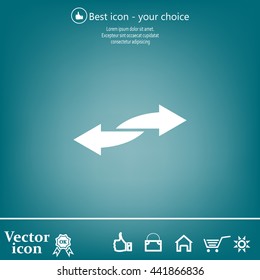 The left and right arrows icon. Arrows symbol.