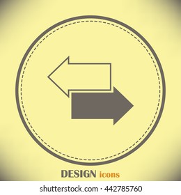 The left and right arrows icon. Arrows symbol.