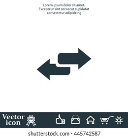 The left and right arrows icon. Arrows symbol.