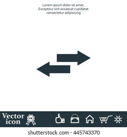 The left and right arrows icon. Arrows symbol.