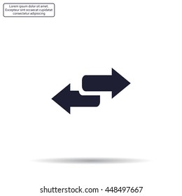 The left and right arrows icon. Arrows symbol.