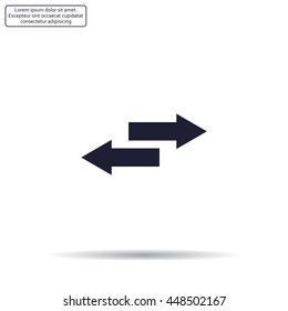 The left and right arrows icon. Arrows symbol.