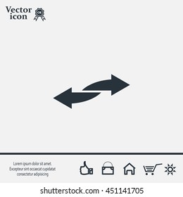 The left and right arrows icon. Arrows symbol.