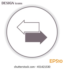 The left and right arrows icon. Arrows symbol.