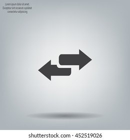 The left and right arrows icon. Arrows symbol.