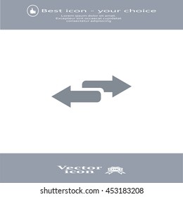 The left and right arrows icon. Arrows symbol.