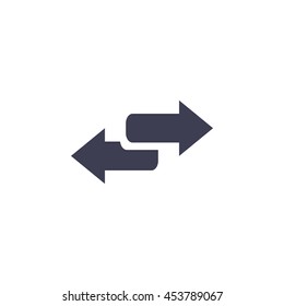 The left and right arrows icon. Arrows symbol.