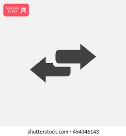 The left and right arrows icon. Arrows symbol.