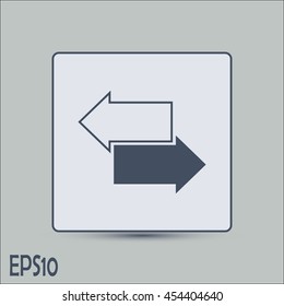 The left and right arrows icon. Arrows symbol.