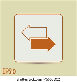 The left and right arrows icon. Arrows symbol.