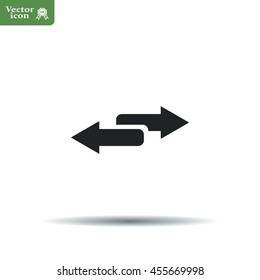 The left and right arrows icon. Arrows symbol.