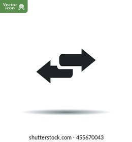 The left and right arrows icon. Arrows symbol.