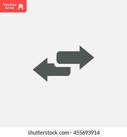 The left and right arrows icon. Arrows symbol.