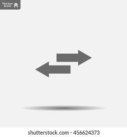 The left and right arrows icon. Arrows symbol.