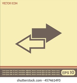The left and right arrows icon. Arrows symbol. Vector illustrati