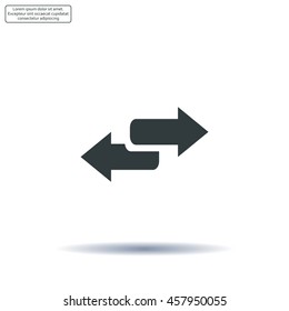 The left and right arrows icon. Arrows symbol.