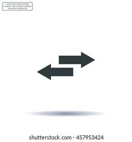 The left and right arrows icon. Arrows symbol.