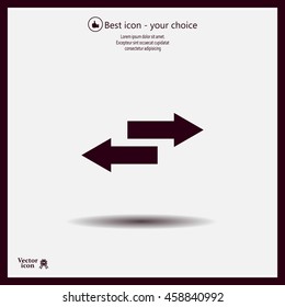The left and right arrows icon. Arrows symbol.