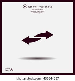 The left and right arrows icon. Arrows symbol.