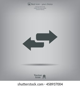 The left and right arrows icon. Arrows symbol.
