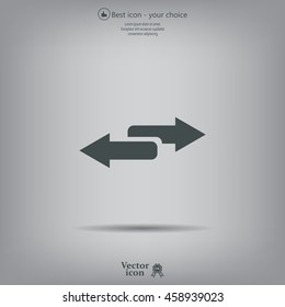 The left and right arrows icon. Arrows symbol.