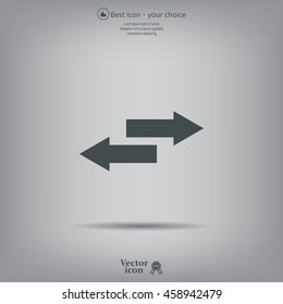 The left and right arrows icon. Arrows symbol.
