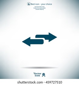 The left and right arrows icon. Arrows symbol.