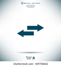 The left and right arrows icon. Arrows symbol.