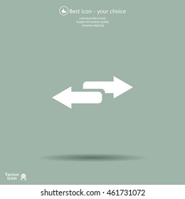 The left and right arrows icon. Arrows symbol.