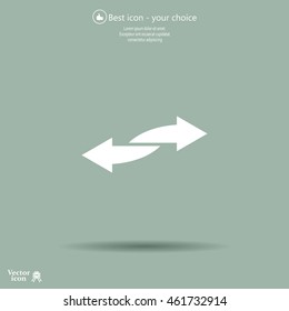 The left and right arrows icon. Arrows symbol.
