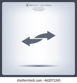 The left and right arrows icon. Arrows symbol.