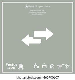 The left and right arrows icon. Arrows symbol.