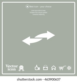 The left and right arrows icon. Arrows symbol.