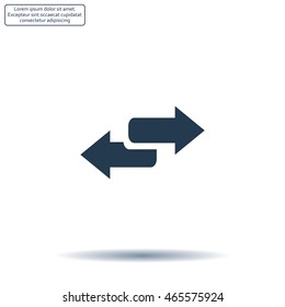 The left and right arrows icon. Arrows symbol.