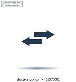 The left and right arrows icon. Arrows symbol.