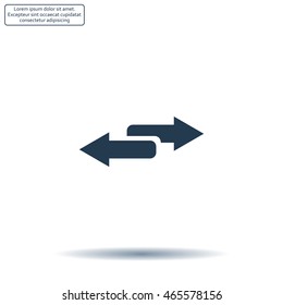 The left and right arrows icon. Arrows symbol.