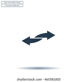 The left and right arrows icon. Arrows symbol.