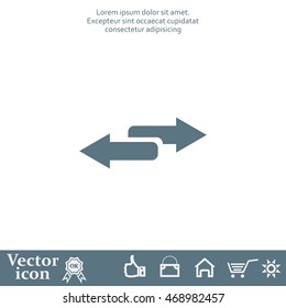 The left and right arrows icon. Arrows symbol.