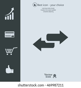 The left and right arrows icon. Arrows symbol.