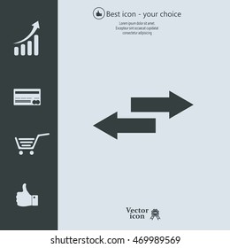 The left and right arrows icon. Arrows symbol.