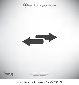 The left and right arrows icon. Arrows symbol.