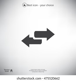 The left and right arrows icon. Arrows symbol.