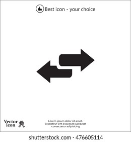 The left and right arrows icon. Arrows symbol.