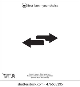 The left and right arrows icon. Arrows symbol.