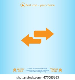 The left and right arrows icon. Arrows symbol.