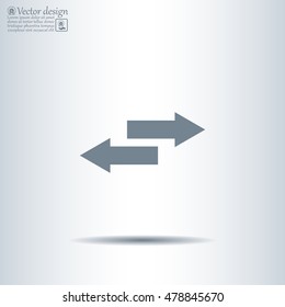 The left and right arrows icon. Arrows symbol.